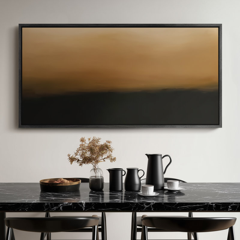 Très grand art mural rétro encadré pour art classique, Noir, H 30 po x l 60 po