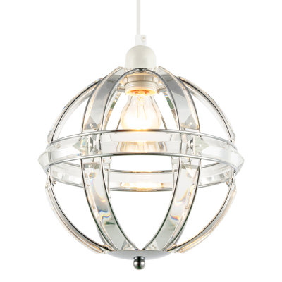25 cm H Round Lamp Shade ( Slip-On ) in Silver