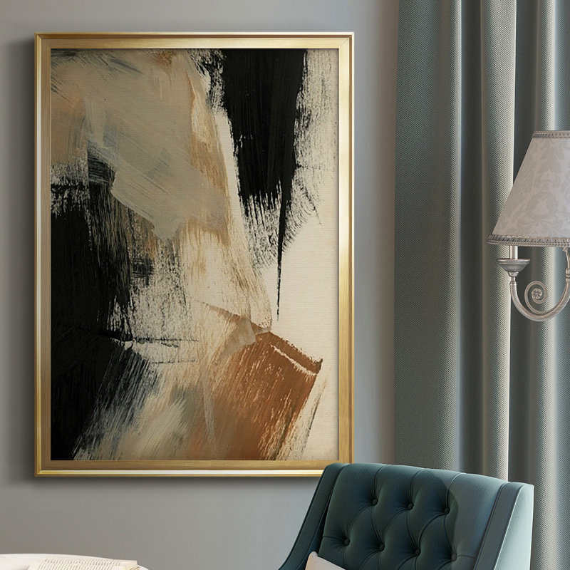 " Baked Paintstrokes V ", 24.5" H x 18.5" W, Gold