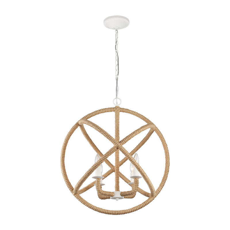 Marina 4-Light Chandelier in Natural White, White