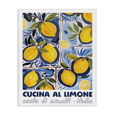 Toile brillante de citrons méditerranéen, design par Lux + Me Designs