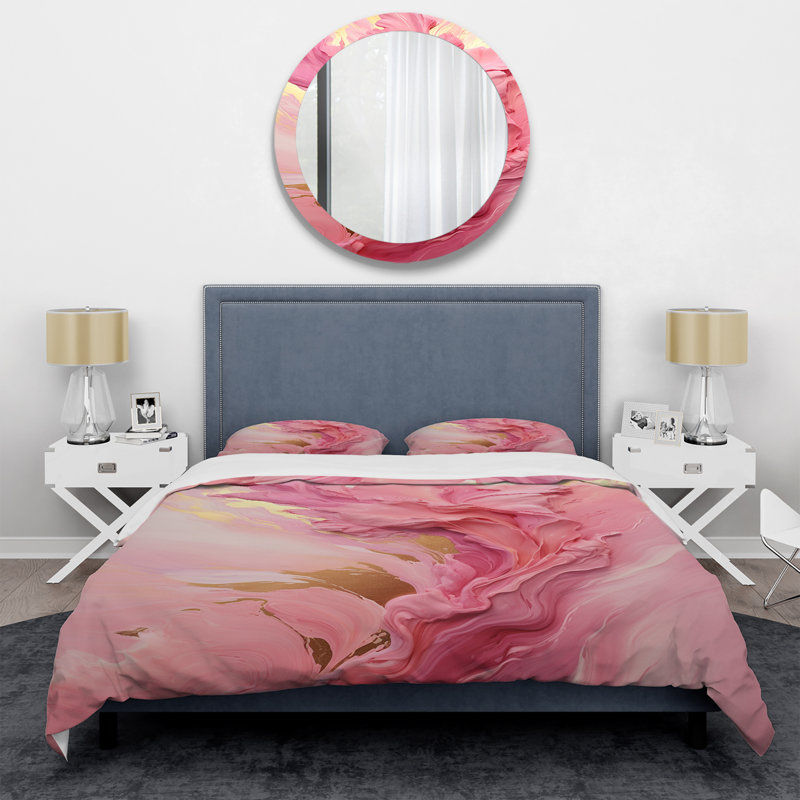 Ensemble de housse de couette Pink Radiant Dusk Dream II - Abstract Collages, Housse de couette pour lit simple