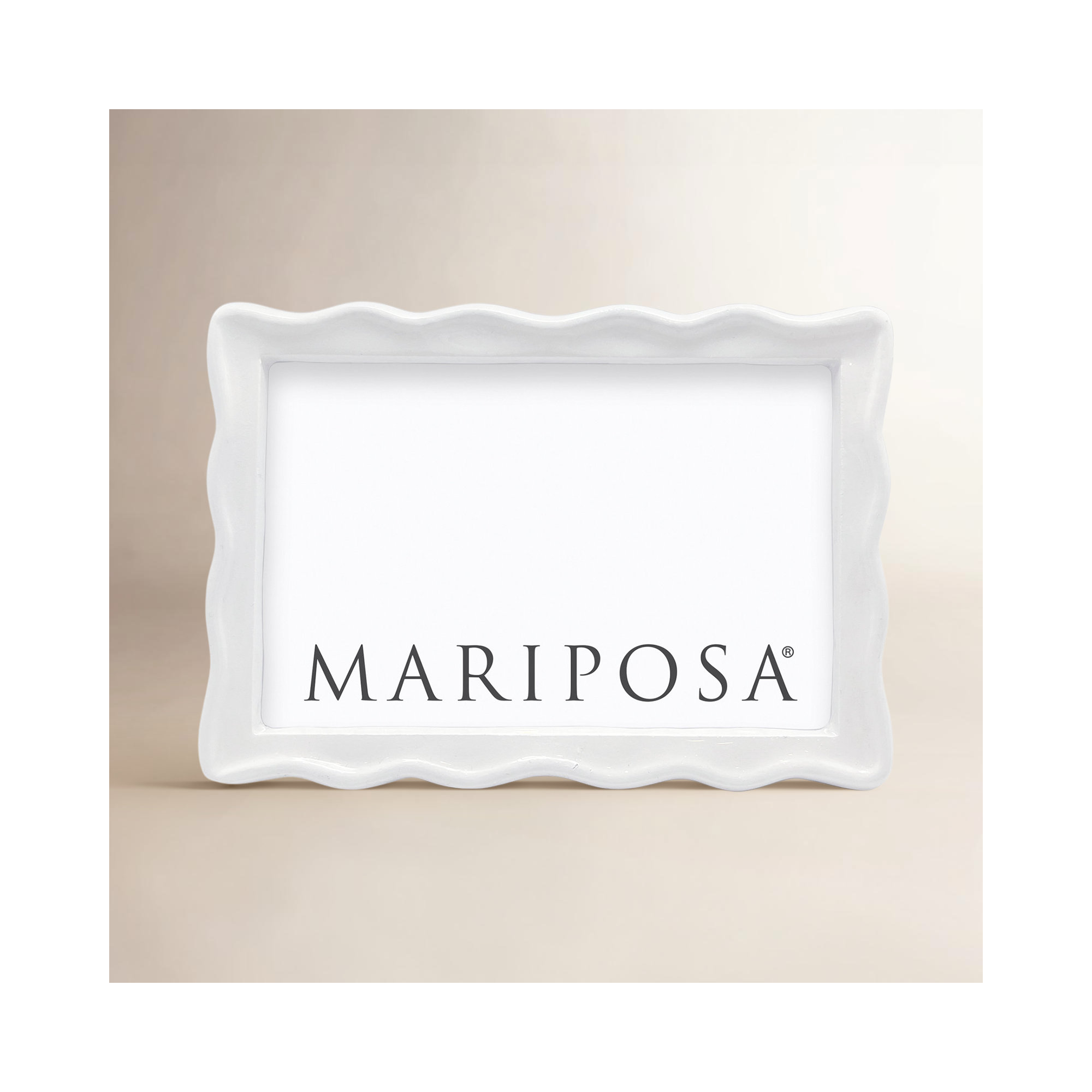 Mariposa Wavy Metal Picture Frame Collection, 4" W x 6" H, White