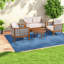 Ensemble de canapés de patio moderne en teck, conception de baignoire en bois d'acacia, pour jardin et balcon