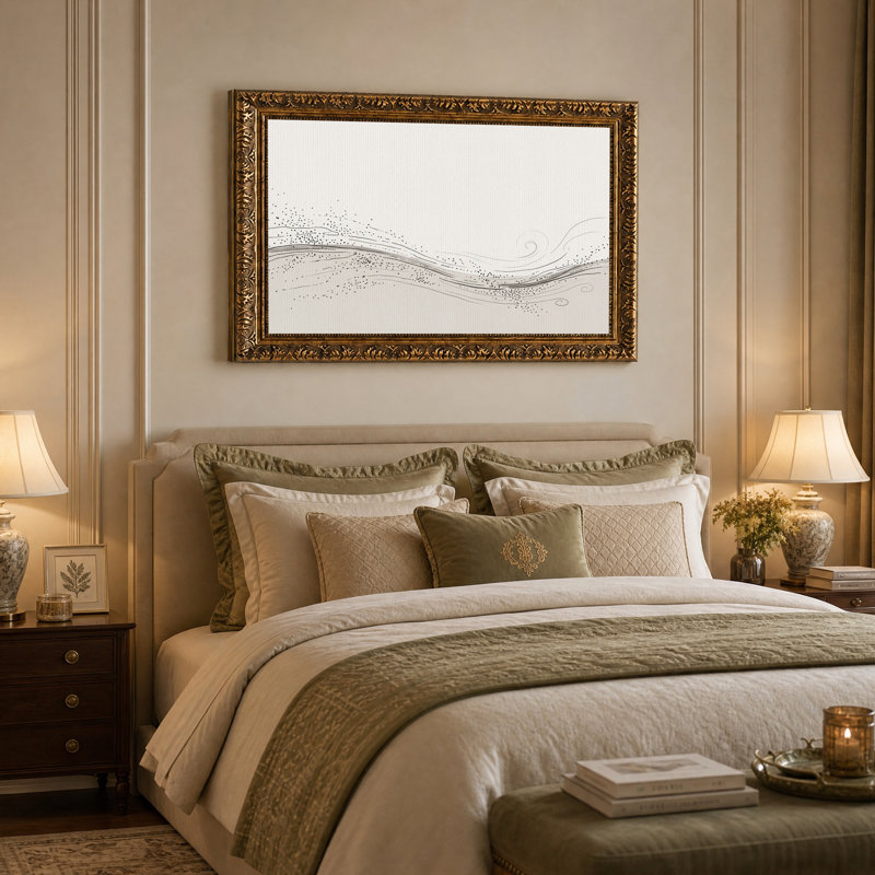 Toile murale abstraite noir et blanc avec lignes et points tourbillonnants, 16"H x 24"W