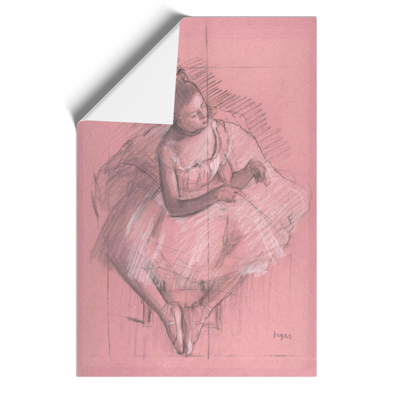 Study of a Ballet Ballerina Dancer by Edgar Degas - Frameless Print, 59cm H x 42cm W x 0.1cm D