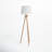 Wade Logan 58" Tripod Floor Lamp – Mid-Century Modern Standing Lamp Décor Light with LED Bulb and Natural Oak Wood Base – Bedroom, Living Room, or Office Lighting
