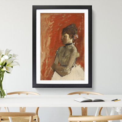 Ballet Ballerina Dancer with Crossed Arms by Edgar Degas - Picture Frame Painting