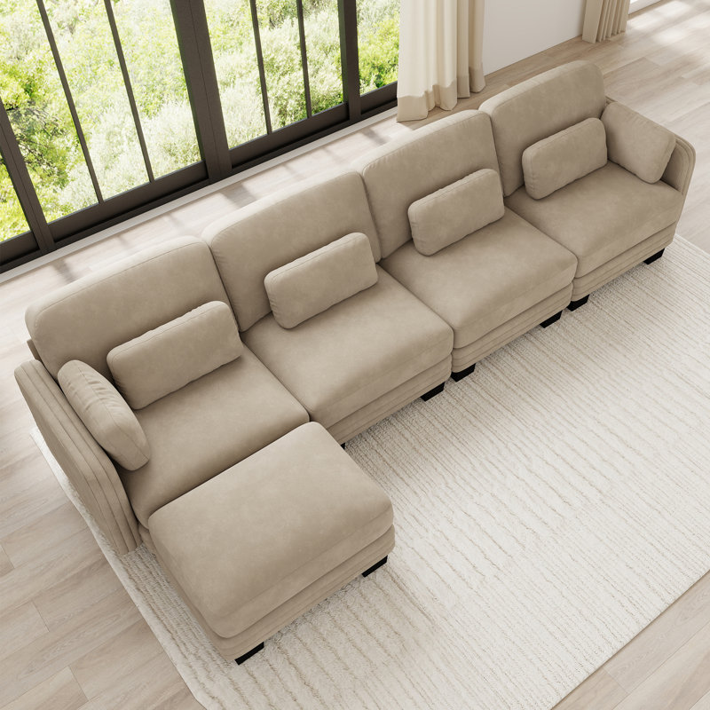 Canapé modulaire modulaire en chenille Camel
