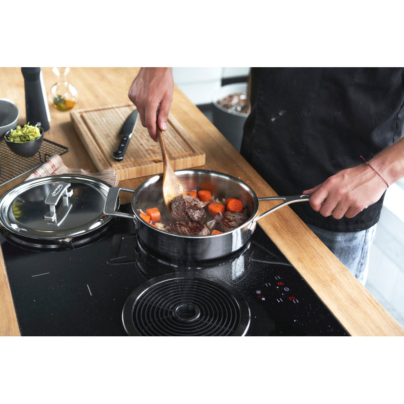 Demeyere Industry Stainless Steel Saute Pan with Lid, 3 qt.