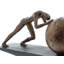 Sculpture Bees in brown polystone with ball