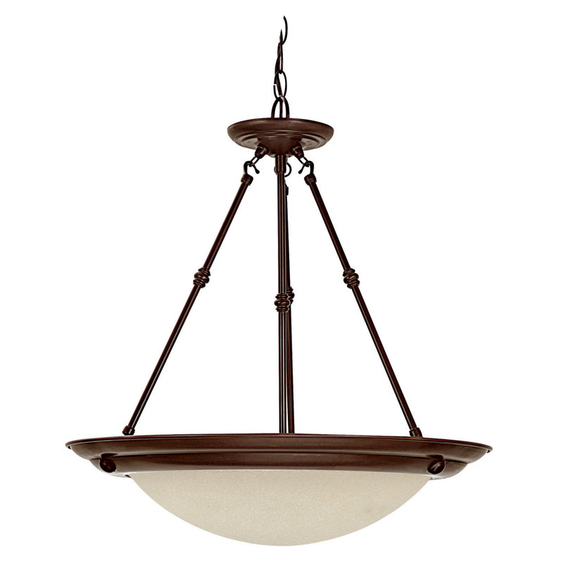 Werner 3 - Light Single Pendant, Incandescent, Burnished Bronze, 20.75" H x 20" W x 20" D