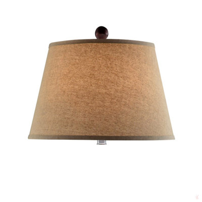 28.5" Tall Polyresin Table Lamp "Kukui" With Dark Espresso Finish, Fabric Shade