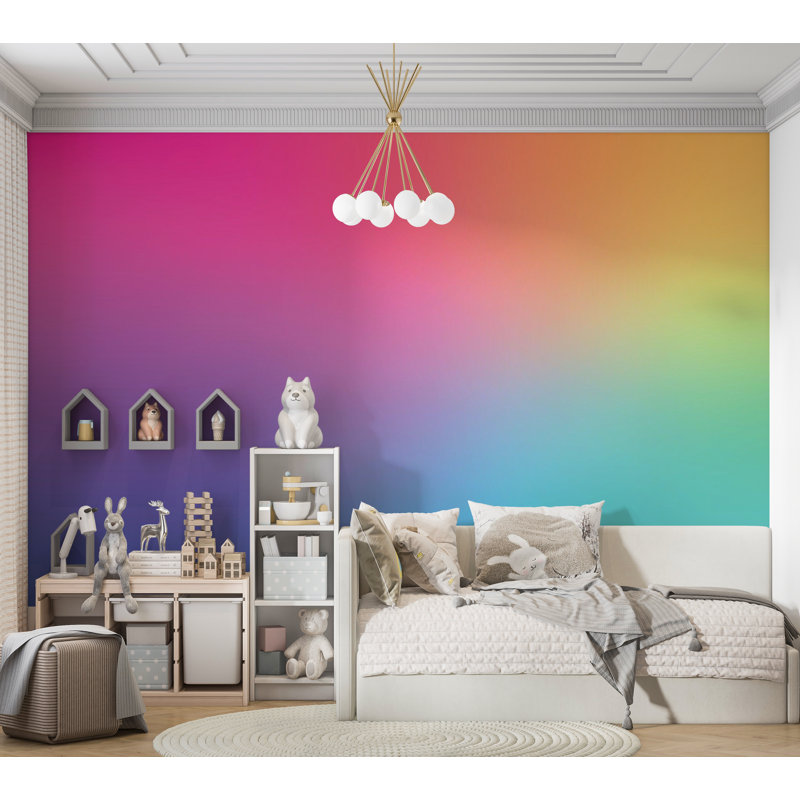 Murale pelez et collez de qualité supérieure - dégradé vibrant, L 150 po x L 108 po