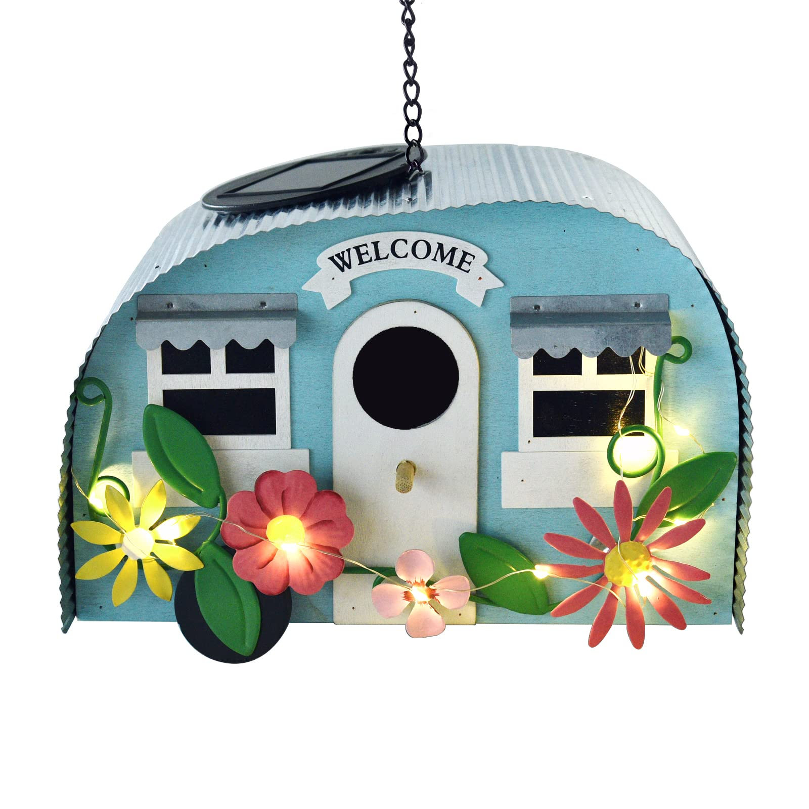 Bungalow Rose Bird Houses For Outside Decorative With 10 Leds Solar