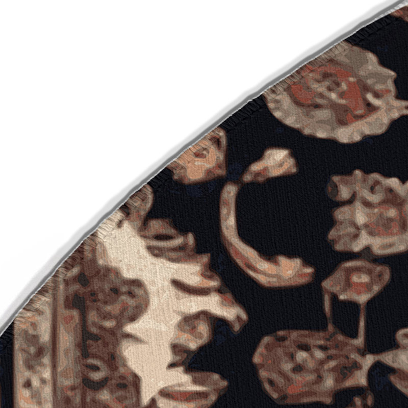 Tapis d'intérieur et d'extérieur brun Persian, Rond 5 pi