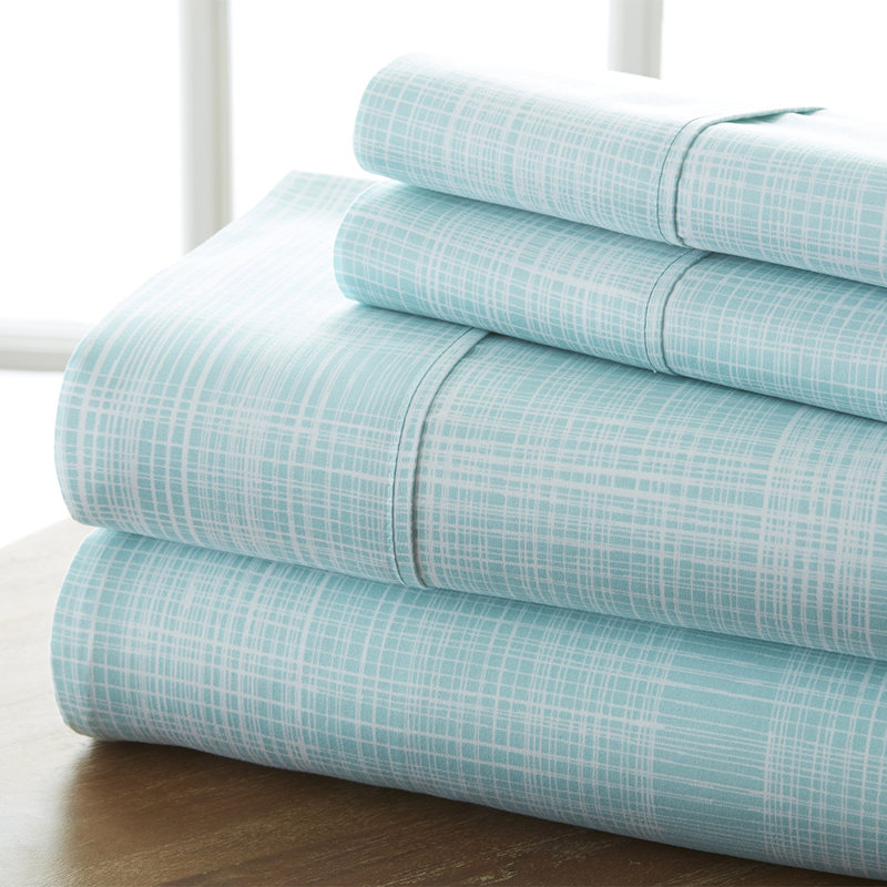 Aqua Twin Microfiber Wrinkle-Proof Bedding Set
