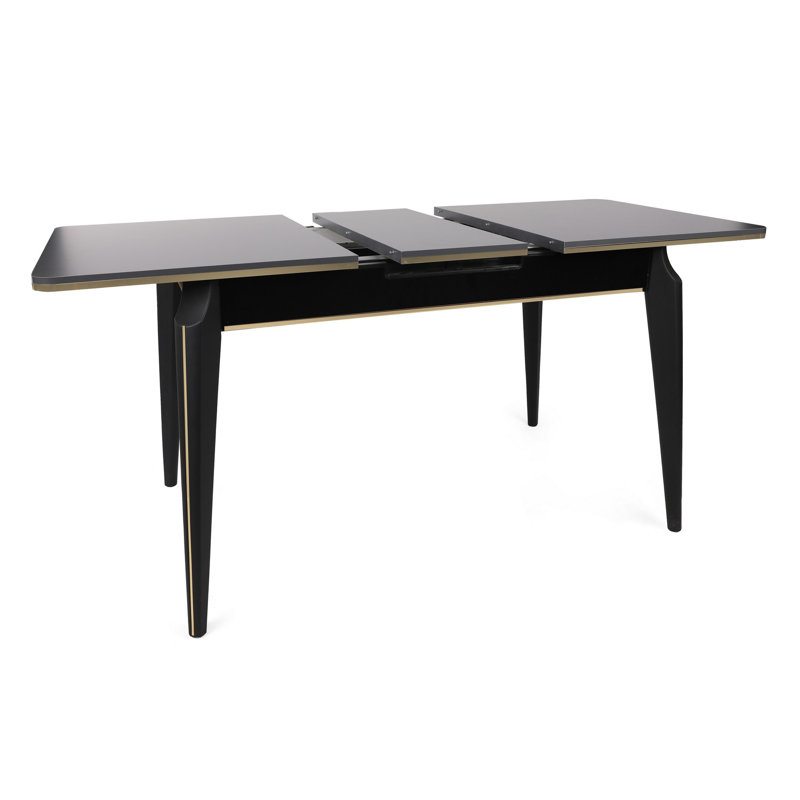 Table de salle à manger extensible, Anthracite / or / noir, H 71,3 po x L 47,24 po x l 31,1 po