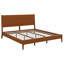 Structure de lit de style Mid-Century moderne, lit plateforme en bois avec lattes intégrées et support en métal-129950231-129950233
