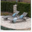 Chaise longue en osier crème