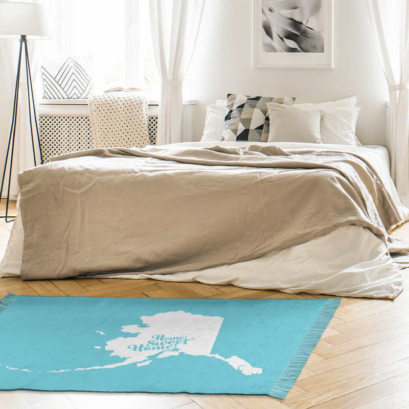 Tapis de maison bleu ancrage doux