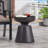 Lightweight Concrete Pedestal Side Table – Outdoor/Indoor End Table, Half-Sphere Top, No Assembly-1776180673