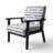 White And Blue Striped Pattern - Velvet Upholstered Patterned Accent Arm Chair