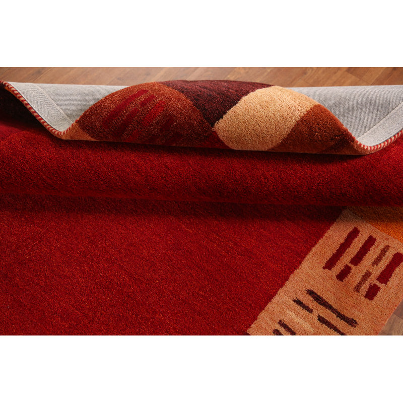 Bordered Gabbeh Indian Area Rug