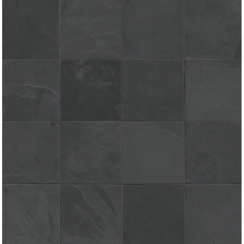 Carreau de plancher et de mur en ardoise calibré 12 po x 12 po Camden, Gris anthracite