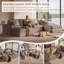 Canapé modulaire surdimensionné de 138 po, canapé modulaire avec assise profonde, très grand canapé en U avec repose-pieds-2039227817