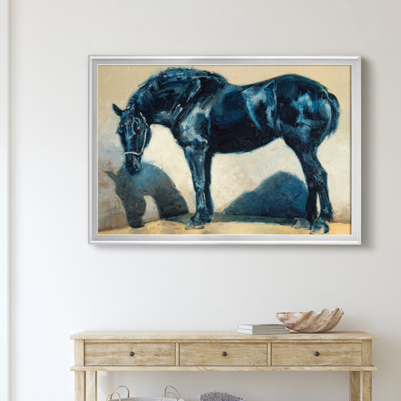 «Mood Indigo I», impression sur toile encadrée, Argent, H 30,5 po x l 42,5 po x P 1,5 po