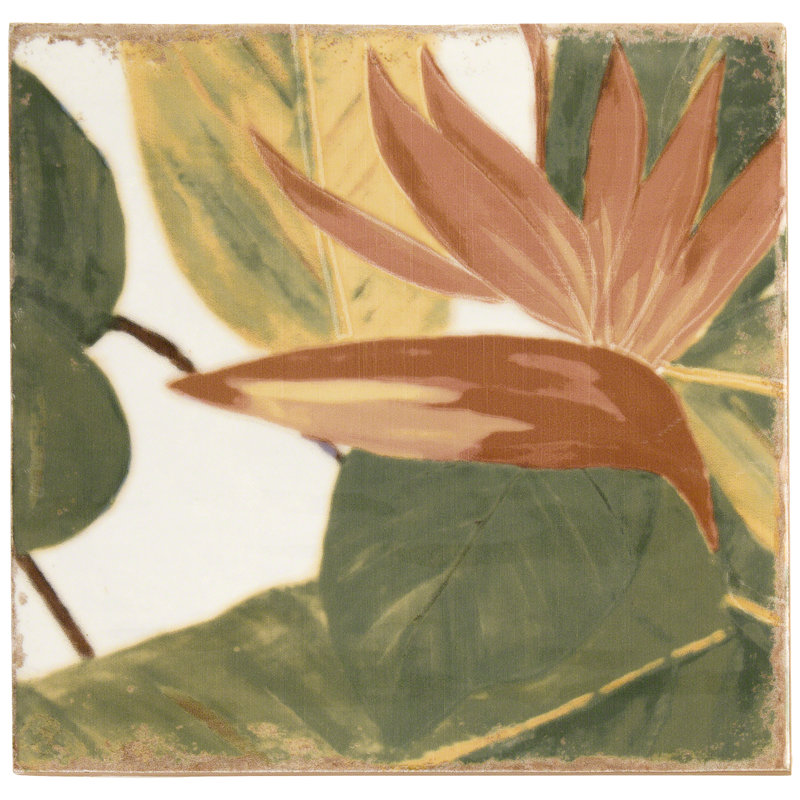 Angela Harris Dunmore 8x8 Polished Hand Painted Look Ceramic Tile