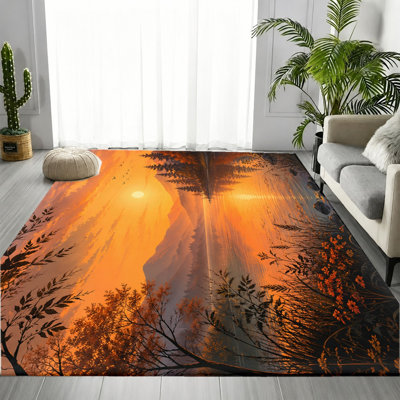 Tapis coucher de soleil Sunset Mountain Lake
