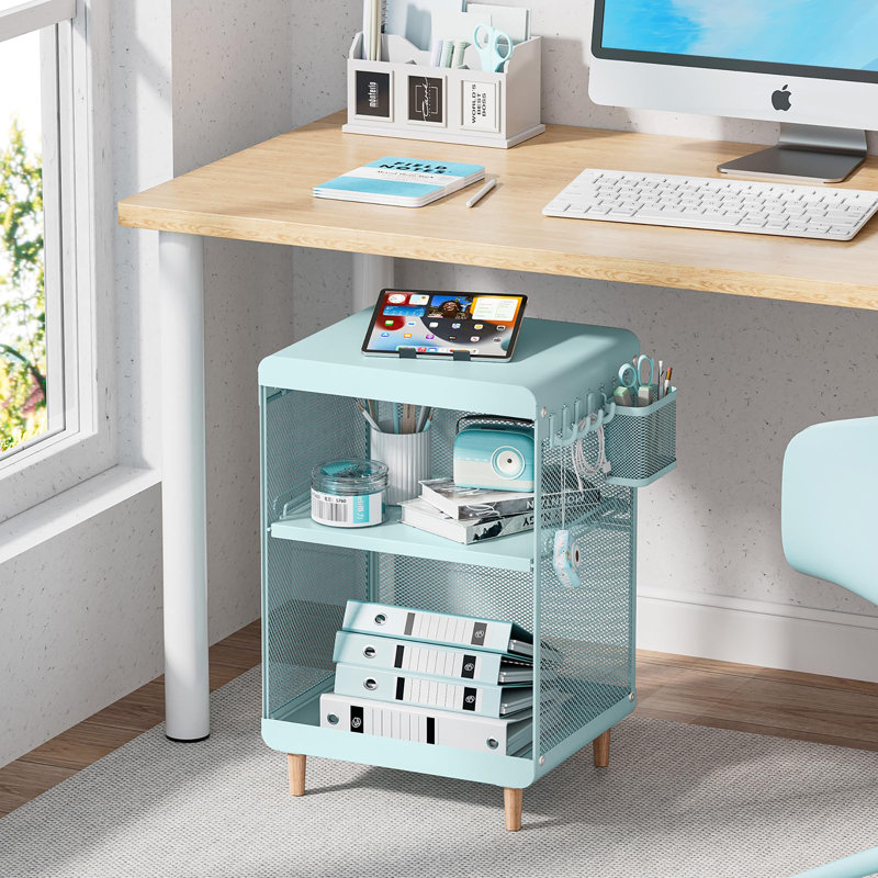 Cute Bedside Nightstand Table, Mint Green