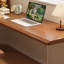 Bureau noyer + bois massif en forme de L noir + fer + bureau en acrylique-1190177341-1190177339