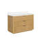 Meuble-lavabo autoportant moderne en chêne doré Coris de marque Tennant, 48 pouces, lavabo simple, comptoir en quartz blanc, entièrement assemblé