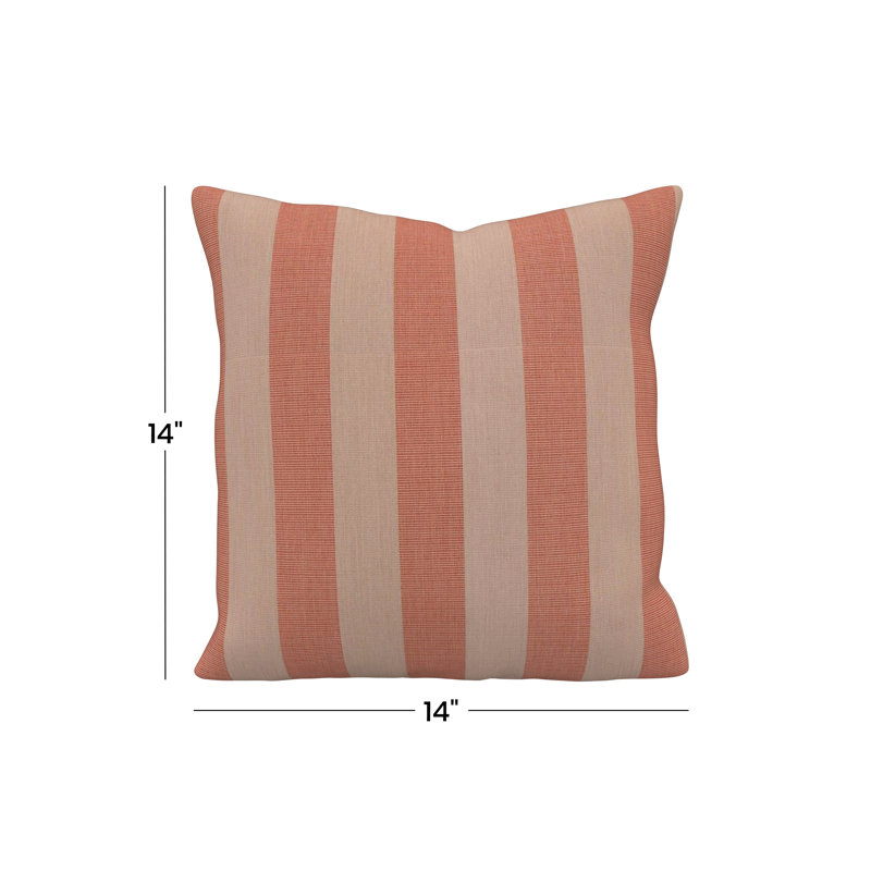 Coussin décoratif intérieur / extérieur Lani Sunbrella®, Rose / crème, Carré 14 po