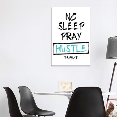 No Sleep Teal 1 Piece Wall Art on Canvas