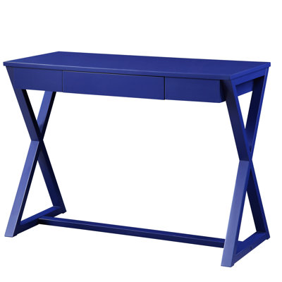 Bureau moderne bleu avec table rectangulaire spacieuse et base d'ordinateur Twilight