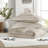 Luxurious 7-piece Cal King Bedding Sets, Polyester Woven Stripes, For Modern Homes