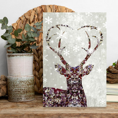 Contemporary Art Elegant Peaceful Serene Deer Forest Nature Wall Art by Angelo Cerantola - Wrapped Canvas Print