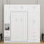 Lit escamotable simple avec casiers et armoires