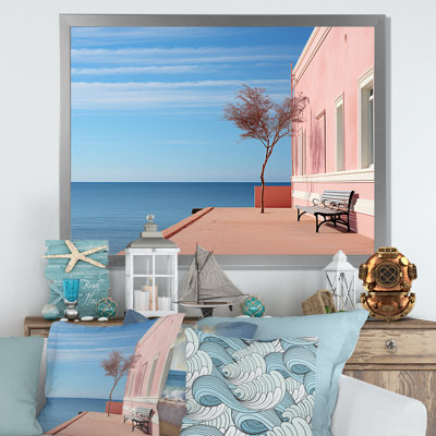 «Coastal Dream Pink and Blue Retreat» sur impression sur toile