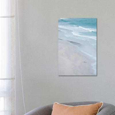 Magellanic Penguin Group on Empty Beach, Falkland Islands. 1 Piece Wrapped Canvas Wall Art
