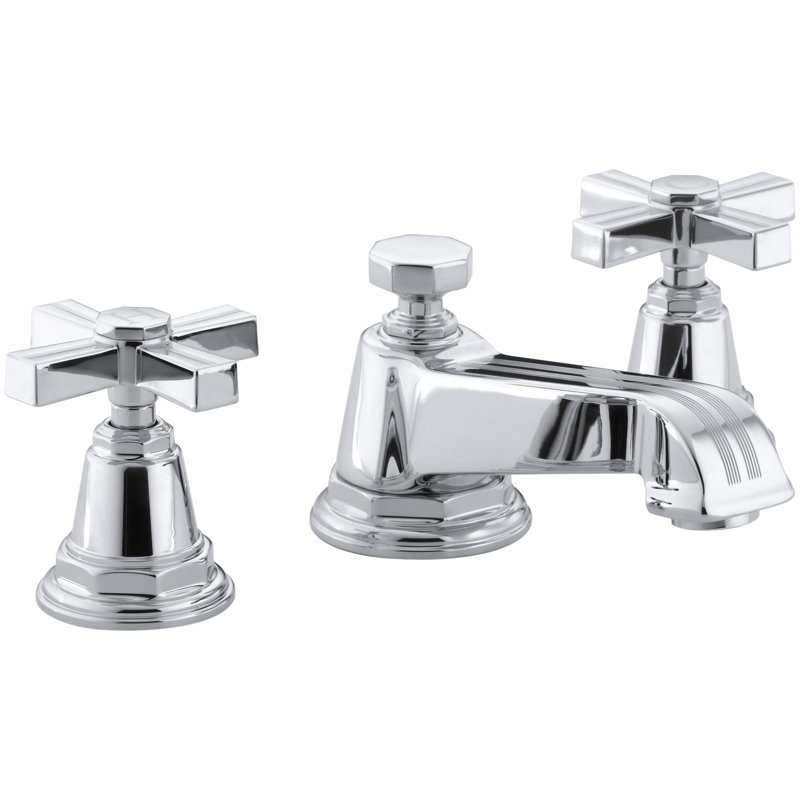 Pinstripe® Widespread Bathroom Faucet with Cross Handles, Polished Chrome