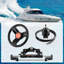 Ensemble de direction hydraulique hors-bord, 200 HP, système de direction hydraulique pour bateau avec pompe de barre de verrouillage bidirectionnelle de 6,9 MPa, cylindre, 2 tuyaux de 26 pi PCS, roue de 13,5 po pour une station, utilisation à moteur unique