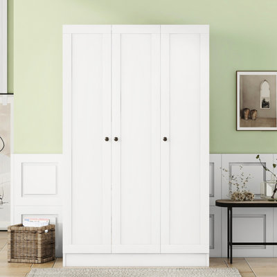 Armoire 3 portes avec tablettes - Blanc