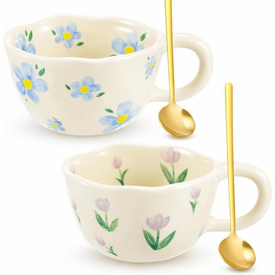 Beautiful floral porcelain tea cup set