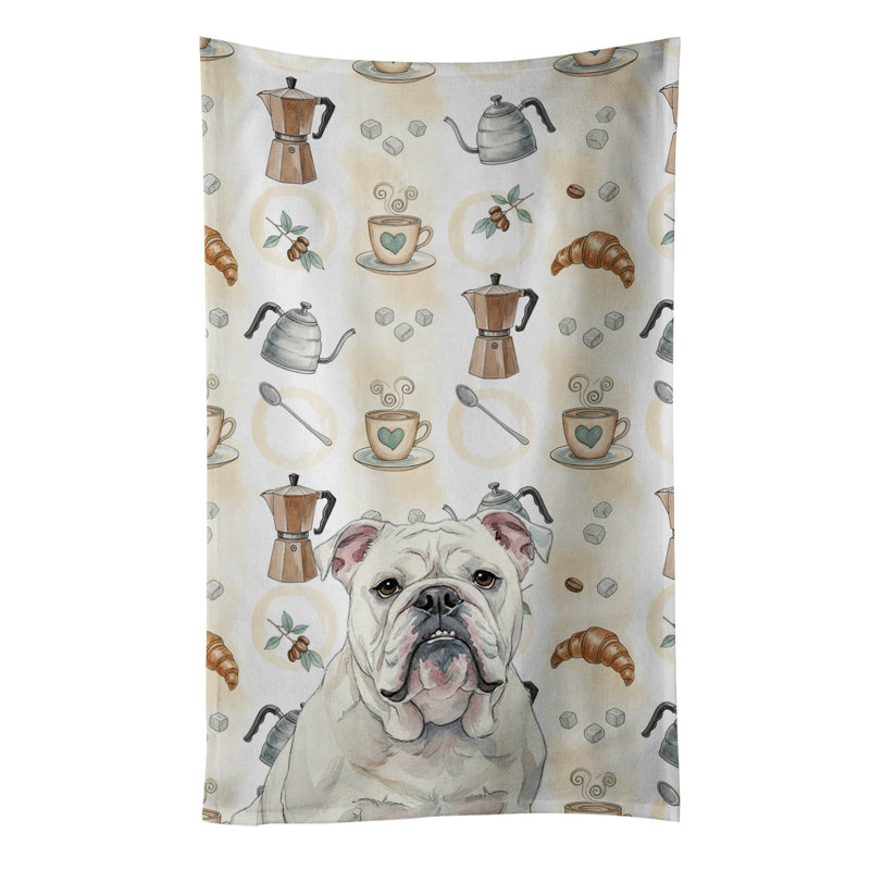 Serviette de cuisine White English Bulldog, Bouledogue anglais blanc