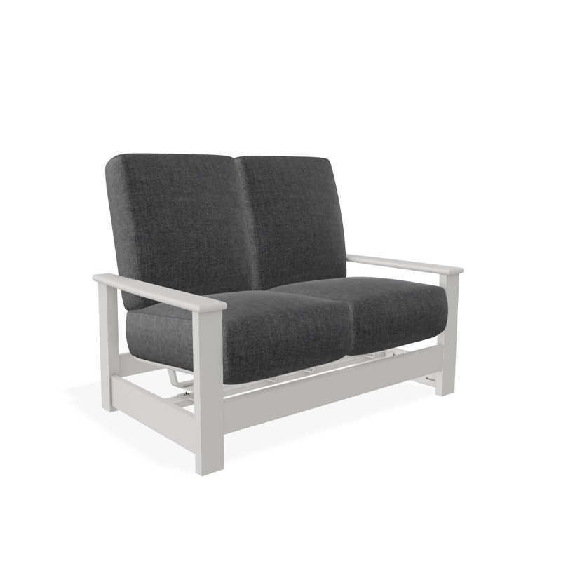 Leeward 56.5'' Wide Loveseat with Cushions, Cast Slate Sunbrella® Plainweave, Snow